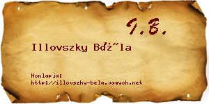 Illovszky Béla névjegykártya