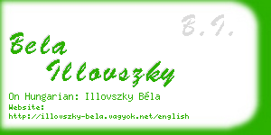 bela illovszky business card