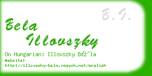 bela illovszky business card